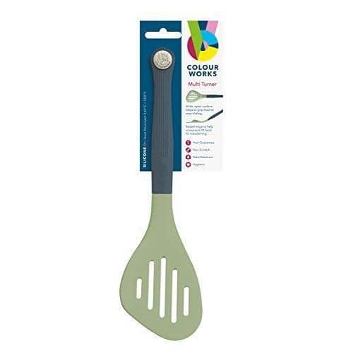 Kitchen Craft Colourworks Multi till fisken/slitsserver, 29-nbspcm (29,2-nbspcm), Silikonhölje, Classic Green