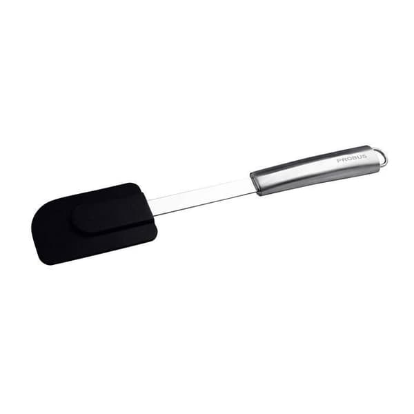 Probus - Ergonomisk raclette för bakning i rostfritt stål och silikon, rund handtag, diskmaskinsvänlig, 30 cm, Svart