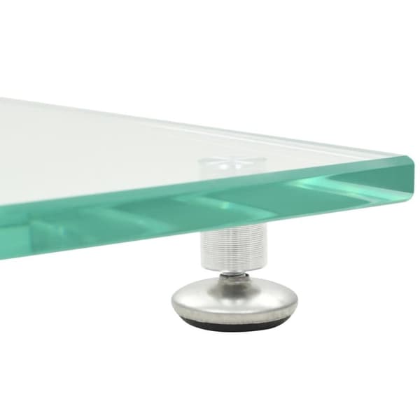vidaXL Högtalarstativ 2 st härdat glas 2 pelare silver