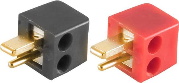 shiverpeaks ®-BASIC-S--højttaler vinklet stik mini, skrues, guldbelagt rød sort (BS54001-G-SET)