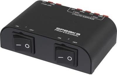 SpeaKa Professional 2-porttinen kaiuttimen kytkinliitin metallirunko, musta (SP-6518224)