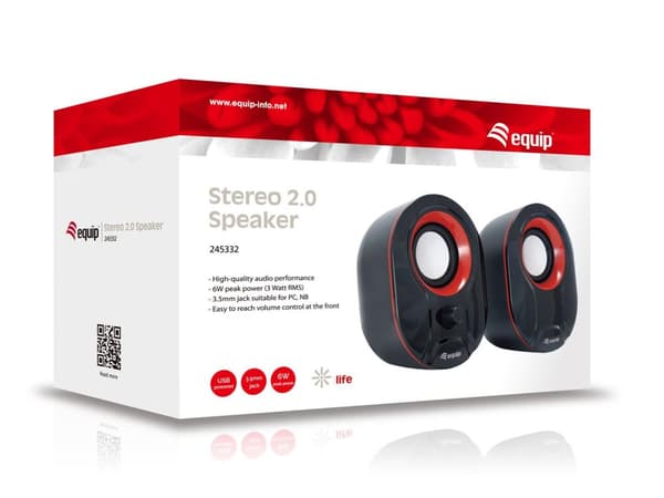 Utrusta Stereo 2.0-högtalare, svart/vit