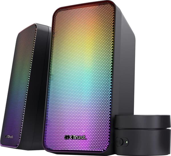 Trust GXT 611 Wezz - Upplyst 2.0 RGB högtalarset - 12W toppeffekt - svart