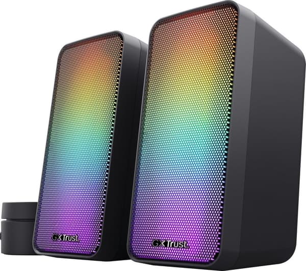 Trust GXT 611 Wezz - Oplyst 2.0 RGB højttalersæt - 12W Peak Power - Sort