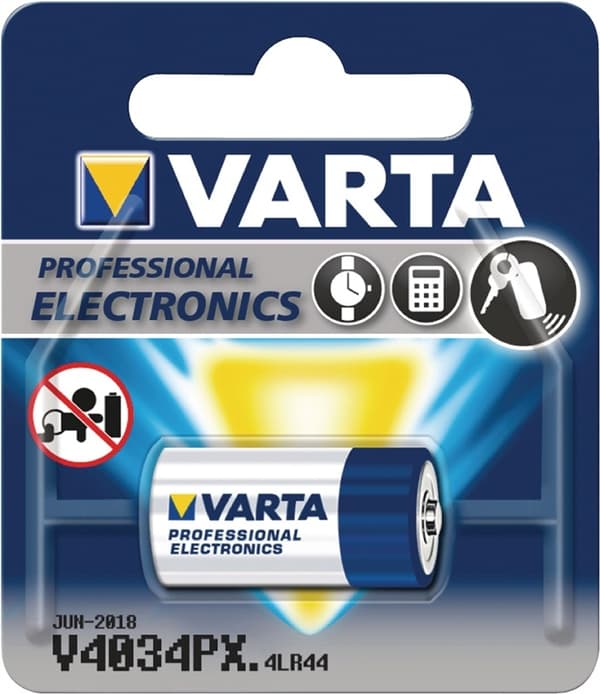 Varta Alkaline batteri LR44 | 6 V DC | 170 mAh | 1-Blister | Blå / Sølv