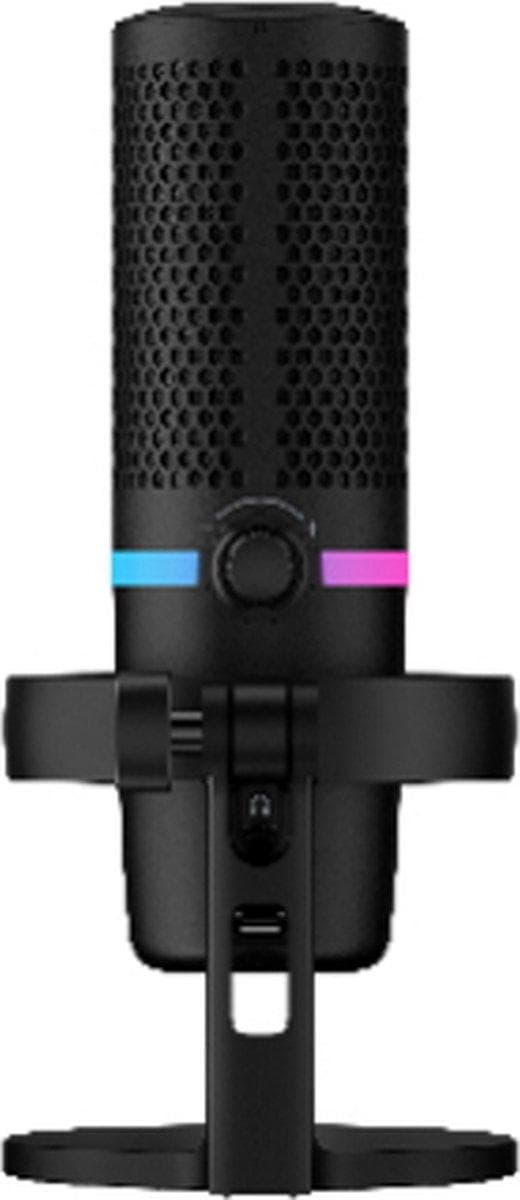 HyperX DuoCast - RGB USB-kondensaattorimikrofoni, musta PC, PS5, PS4, Mac. Low Profile Shock Mount, Cardioid, Omnidirectional, Pop Filter, Gain Contro