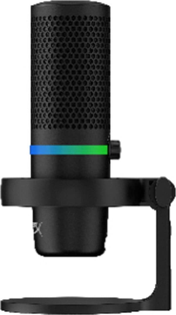 HyperX DuoCast - RGB USB-kondensaattorimikrofoni, musta PC, PS5, PS4, Mac. Low Profile Shock Mount, Cardioid, Omnidirectional, Pop Filter, Gain Contro