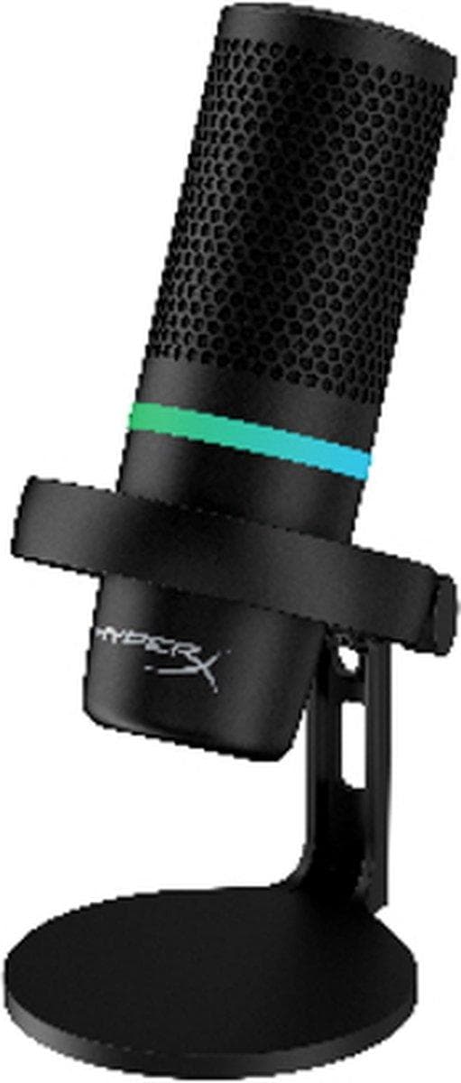 HyperX DuoCast - RGB USB-kondensaattorimikrofoni, musta PC, PS5, PS4, Mac. Low Profile Shock Mount, Cardioid, Omnidirectional, Pop Filter, Gain Contro