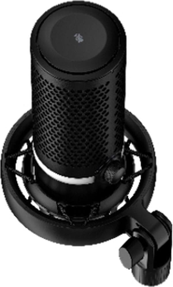 HyperX DuoCast - RGB USB-kondensaattorimikrofoni, musta PC, PS5, PS4, Mac. Low Profile Shock Mount, Cardioid, Omnidirectional, Pop Filter, Gain Contro