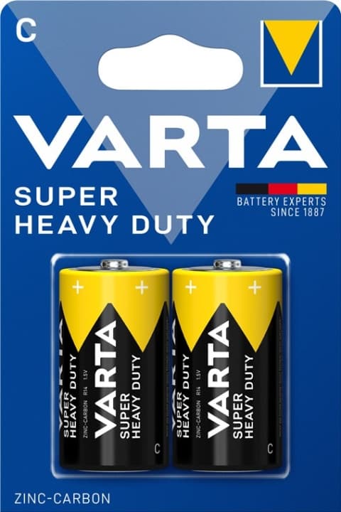 Varta R14/C (Baby) (2014) batteri, 2 stk. blister Zink- carbon batteri, 1,5 V