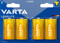 Miniatyrbild 4 av 4: Varta LONGLIFE, alkaliskt batteri, D, Mono, LR20, 4-pack, Tillverkad i Tyskland