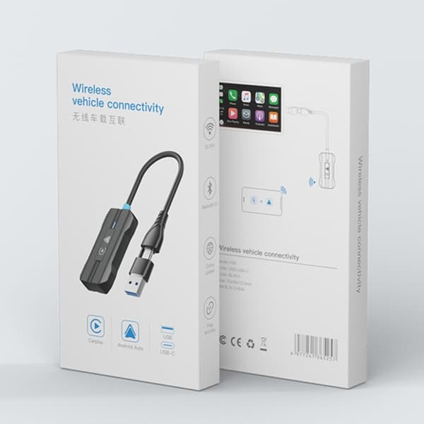 Ljudadapter för CarPlay och Android Auto med USB- och USB-C-anslutning