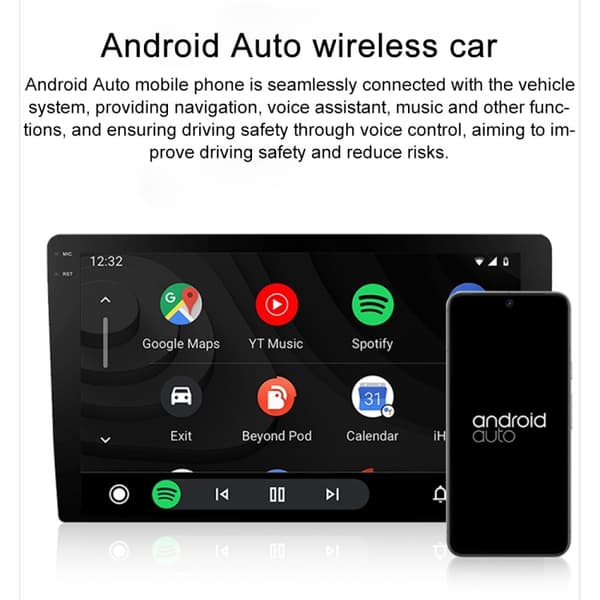 Lydadapter for CarPlay og Android Auto med USB- og USB-C-tilkobling