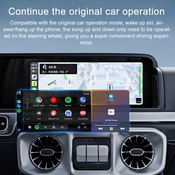 Lydadapter for CarPlay og Android Auto med USB- og USB-C-tilkobling