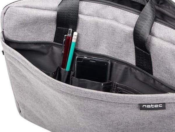 NATEC Mustela notebook-etui 39,6 cm (15,6") Messenger-etui Grå