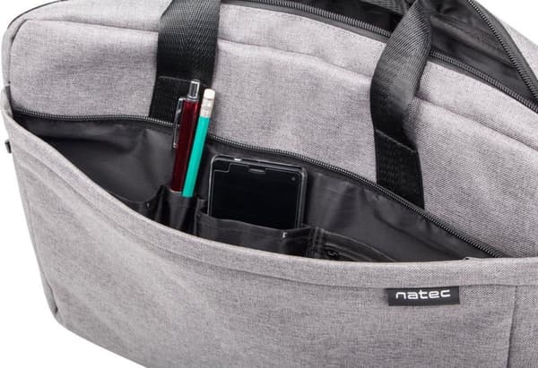 NATEC Mustela notebook-etui 39,6 cm (15,6") Messenger-etui Grå