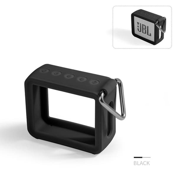 INF Silikonbeskyttelsesveske med metallkarabiner for JBL GO2