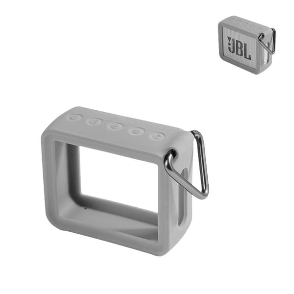 INF Silikonbeskyttelsesveske med metallkarabiner for JBL GO2