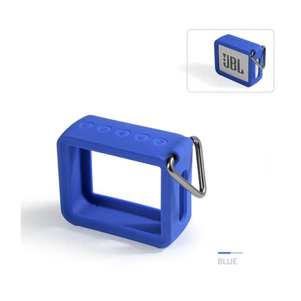 INF Silikonbeskyttelsesveske med metallkarabiner for JBL GO2
