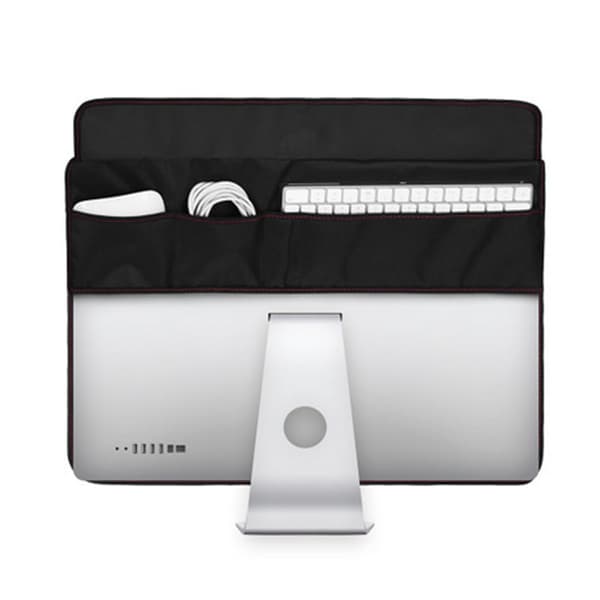 INF Svart støvdeksel for Apple-skjermer (med lomme) S