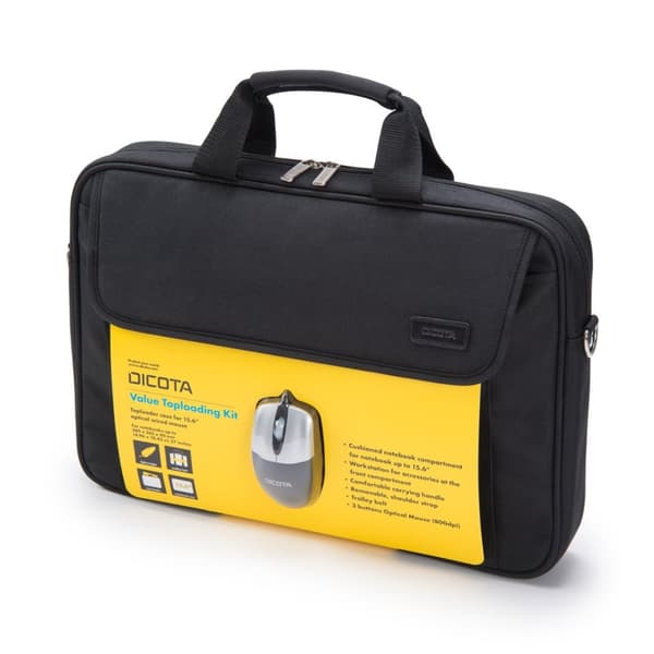 DICOTA Value Toploading Kit 15,6" Messengerväska Svart