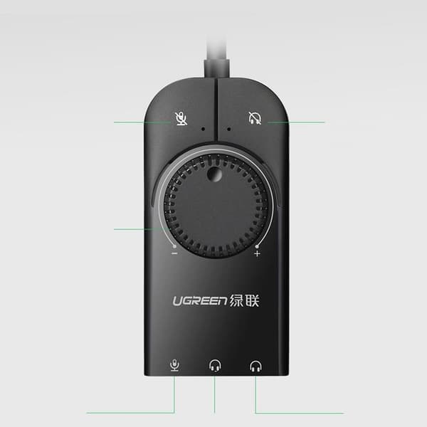 Ugreen External USB Adapter 3.5 mm Mini Jack - Svart