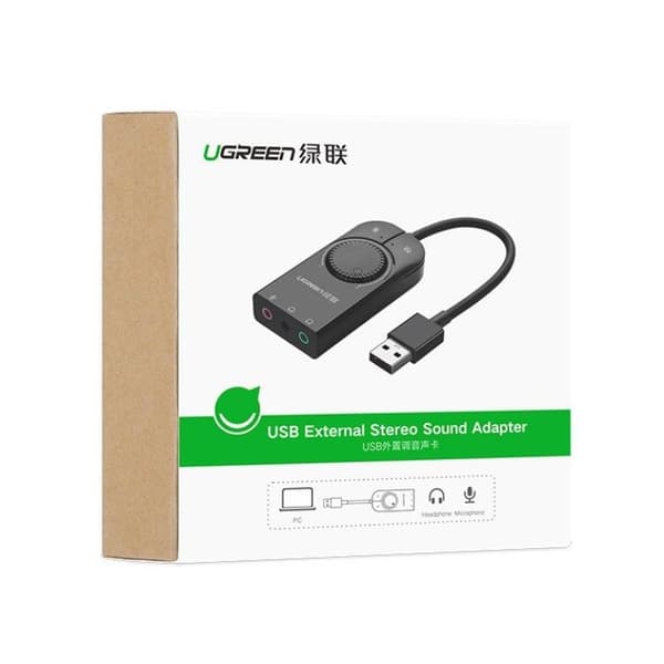 Ugreen External USB Adapter 3.5 mm Mini Jack - Svart