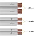 Miniatyrbild 6 av 8: Goobay Högtalarkabel vit CCA 25 m rulle, tvärsnitt 2 x 1,5 mm²