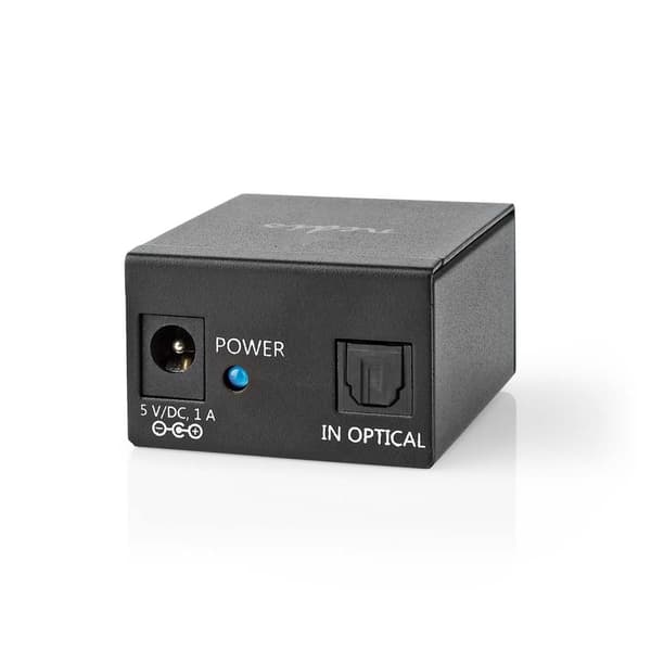 Nedis Video Transmitter | 1-veje | Tilslutninger indgang: TosLink Hun | Tilslutninger udgang: 2x TosLink | Trykknap | Metal | Sort