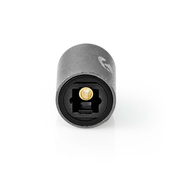 Nedis TosLink Adapter | Toslink Hunn | Toslink Hunn | Rett | Metall | Gun Metal Grå | 1 stk. | Boks