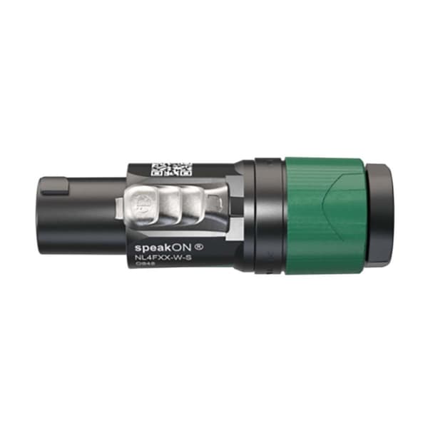 Neutrik 4-napainen speakON-kaapeliliitin, ruuviliitin, kiristystyyppinen vedonpoisto kaapelin halkaisijoille 6-12 mm
