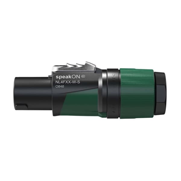 Neutrik 4-napainen speakON-kaapeliliitin, ruuviliitin, kiristystyyppinen vedonpoisto kaapelin halkaisijoille 6-12 mm