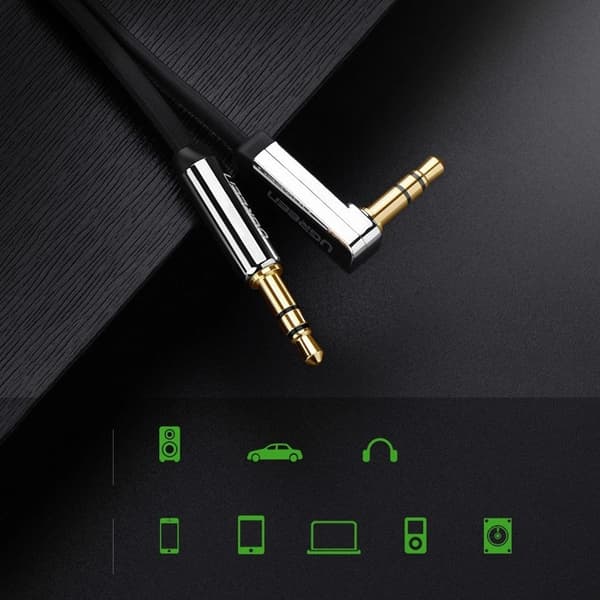 Ugreen AUX ljudkabel 3,5 mm minijack 1m - Silver