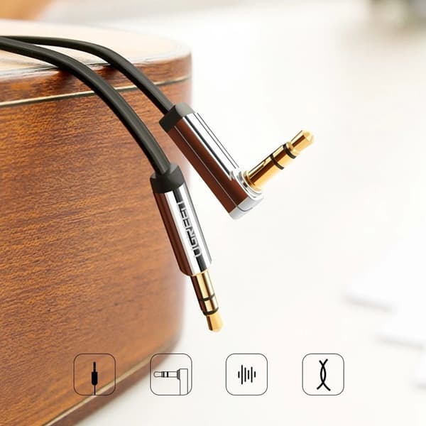 Ugreen AUX ljudkabel 3,5 mm minijack 1m - Silver