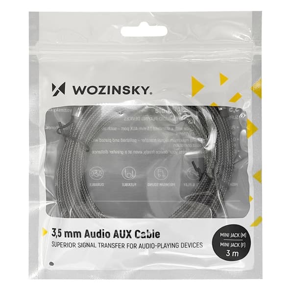 Wozinsky Förlängnings AUX Kabel Mini Jack 3m - Svart