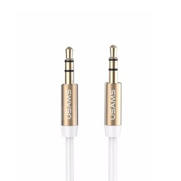 USAMS Ljud Kabel jack 3.5mm till 3.5mm 1m - Vit