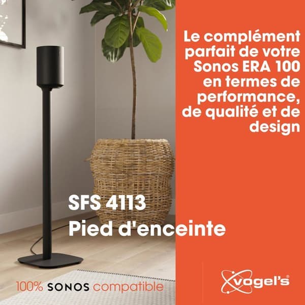 Vogel's SFS 4113 Black - Högtalarställ för Sonos Era 100 (varje) - Högtalartillbehör