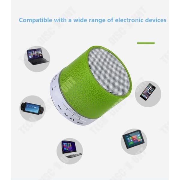 TD® färgglad mini bluetooth-högtalare, med LED-lampor sprakande mönster bärbar vit mini-ljudhögtalare med blå lampor