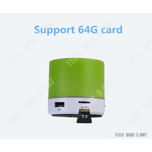 TD® färgglad mini bluetooth-högtalare, med LED-lampor sprakande mönster bärbar vit mini-ljudhögtalare med blå lampor