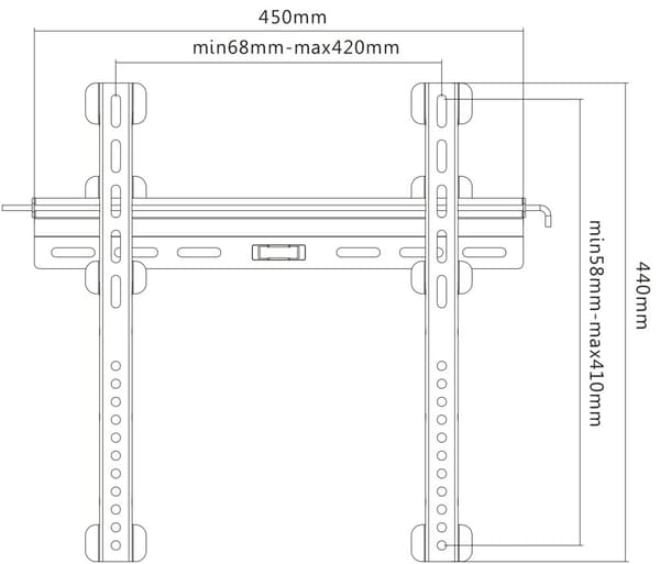 Fixed ultra slim wall mount for monitor/tv, 32-55", anti-the