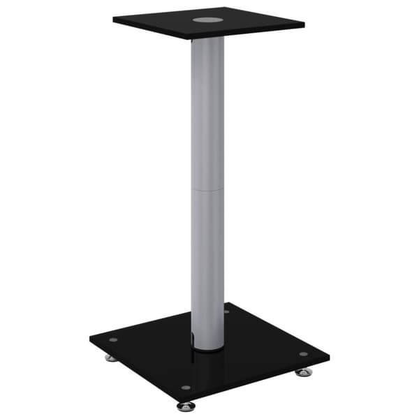 vidaXL Högtalarstativ 2 st härdat glas 1-pelarmodell svart & silver