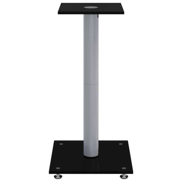 vidaXL Högtalarstativ 2 st härdat glas 1-pelarmodell svart & silver