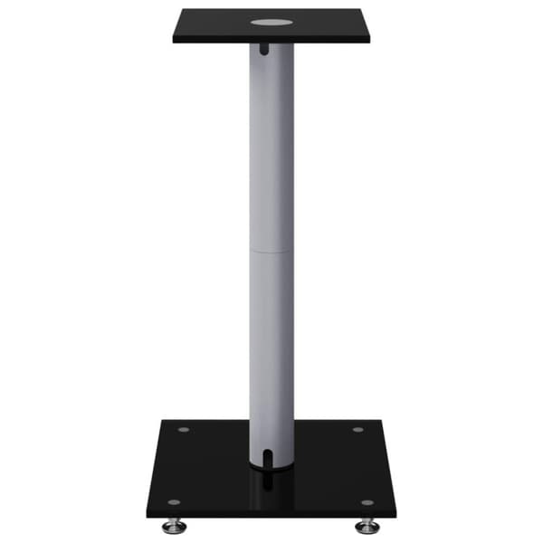 vidaXL Högtalarstativ 2 st härdat glas 1-pelarmodell svart & silver