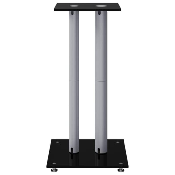 vidaXL Högtalarstativ 2 st härdat glas 2-pelarmodell svart & silver