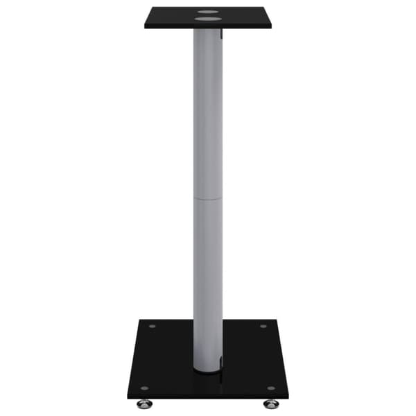 vidaXL Högtalarstativ 2 st härdat glas 2-pelarmodell svart & silver