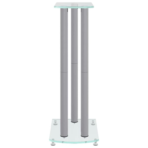 vidaXL vidaL Högtalarstativ 2 st härdat glas 3 pelare silver