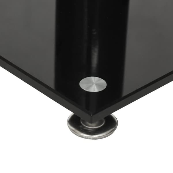 vidaXL Högtalarstativ 2 st härdat glas 1-pelarmodell svart & silver