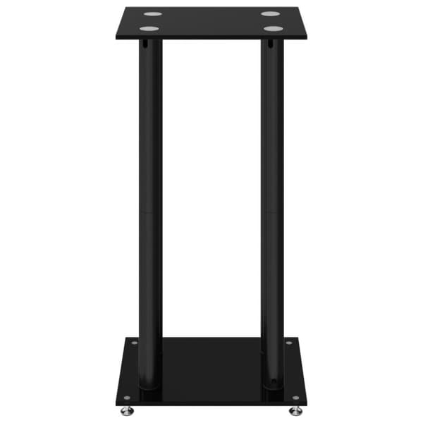 vidaXL Stativ för högtalare 2 st härdat glas 4-pelarmodell svart