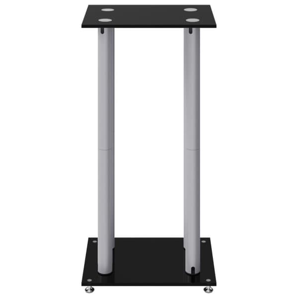 vidaXL Högtalarstativ 2 st härdat glas 4-pelarmodell svart & silver