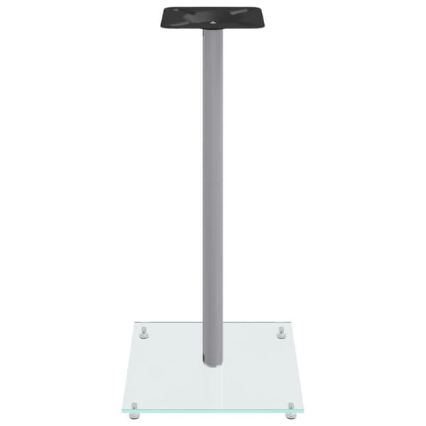 vidaXL Högtalarstativ 2 st härdat glas 1-pelardesign silver
